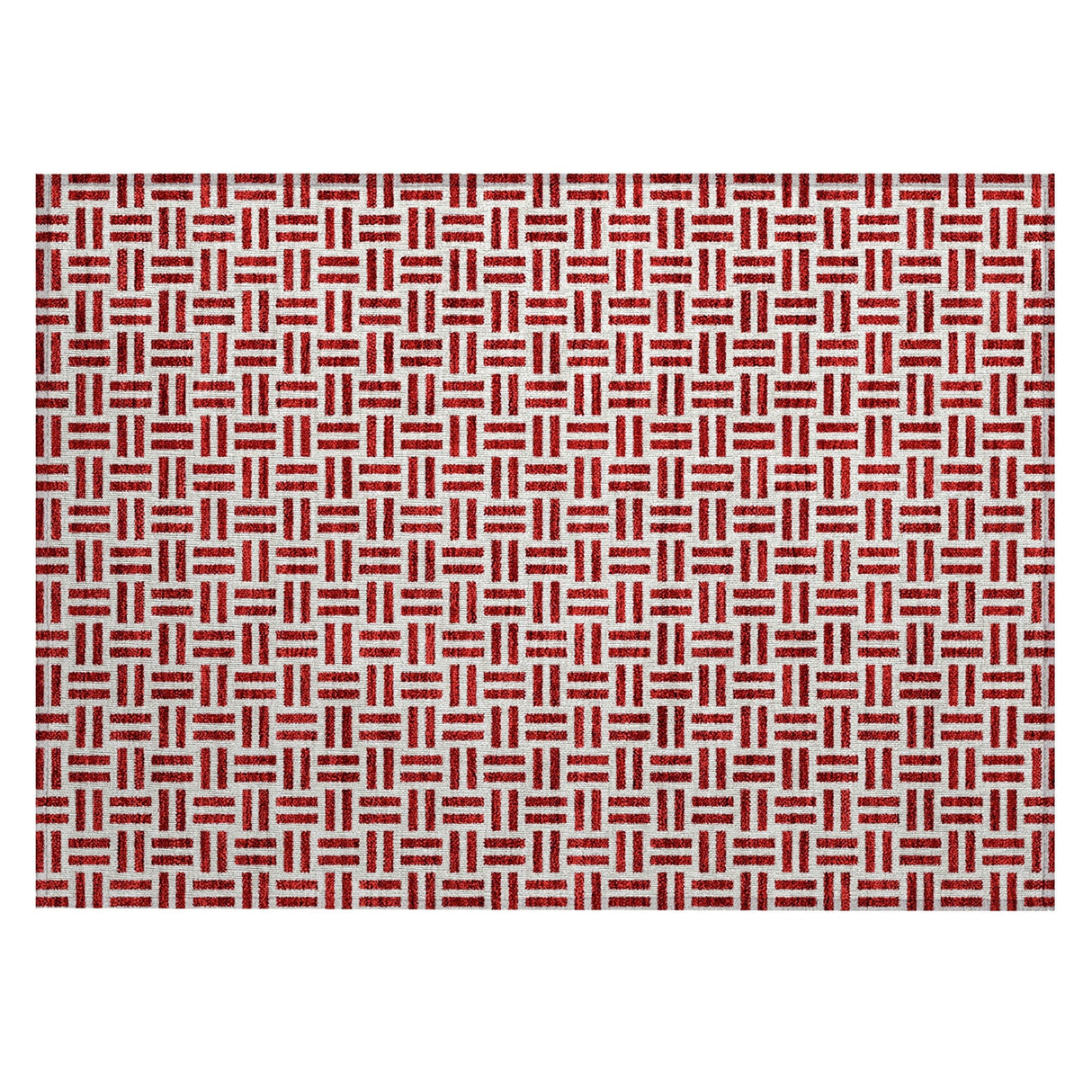 Machine Washable Indoor/ Outdoor Contemporary Basketweave Chantille Rug