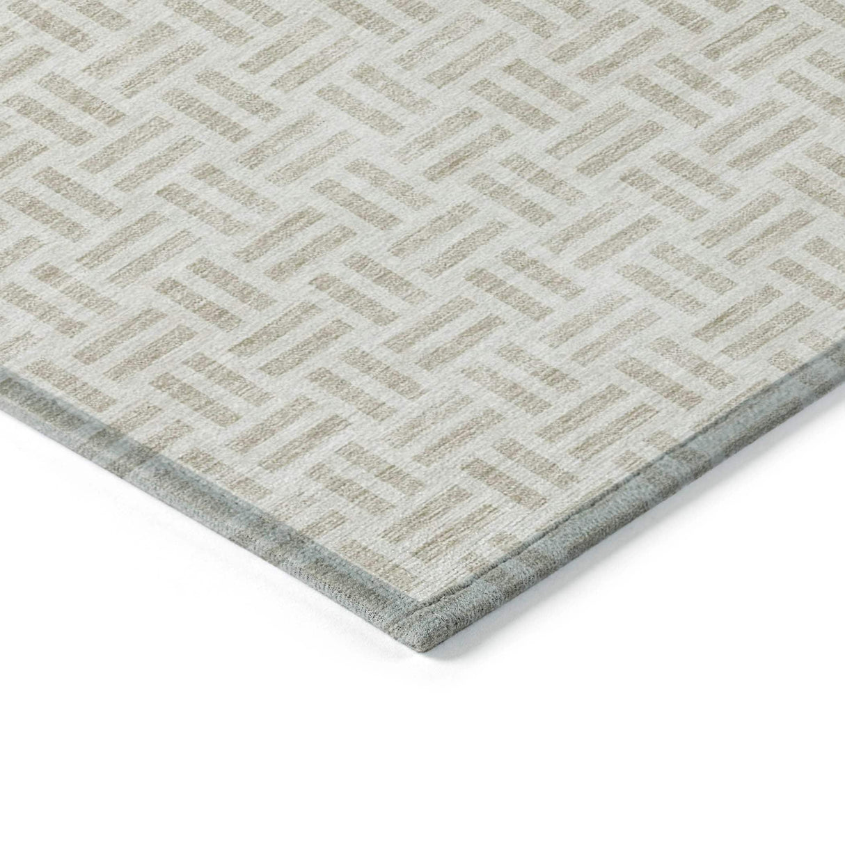 Machine Washable Indoor/ Outdoor Contemporary Basketweave Chantille Rug