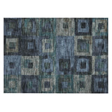 Machine Washable Indoor/ Outdoor Contemporary Blocks Chantille Rug