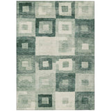 Machine Washable Indoor/ Outdoor Contemporary Blocks Chantille Rug