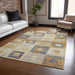 Machine Washable Indoor/ Outdoor Contemporary Blocks Chantille Rug