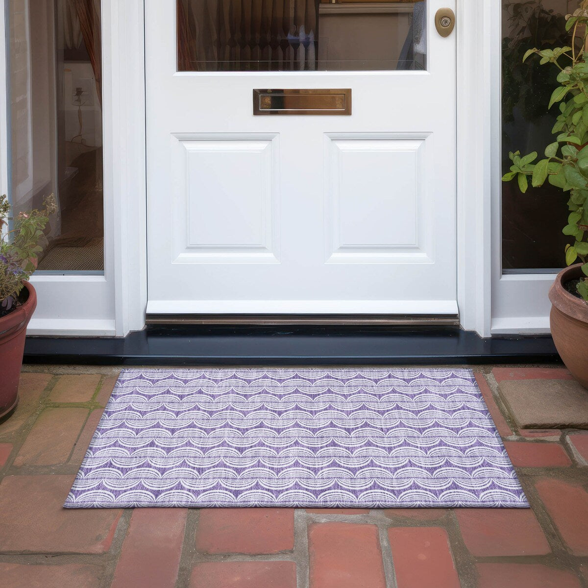 Machine Washable Indoor/ Outdoor Contemporary Chantille Rug