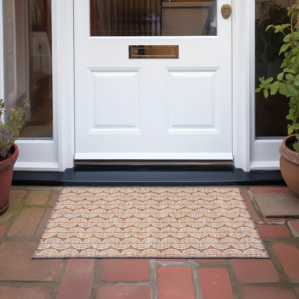 Machine Washable Indoor/ Outdoor Contemporary Chantille Rug