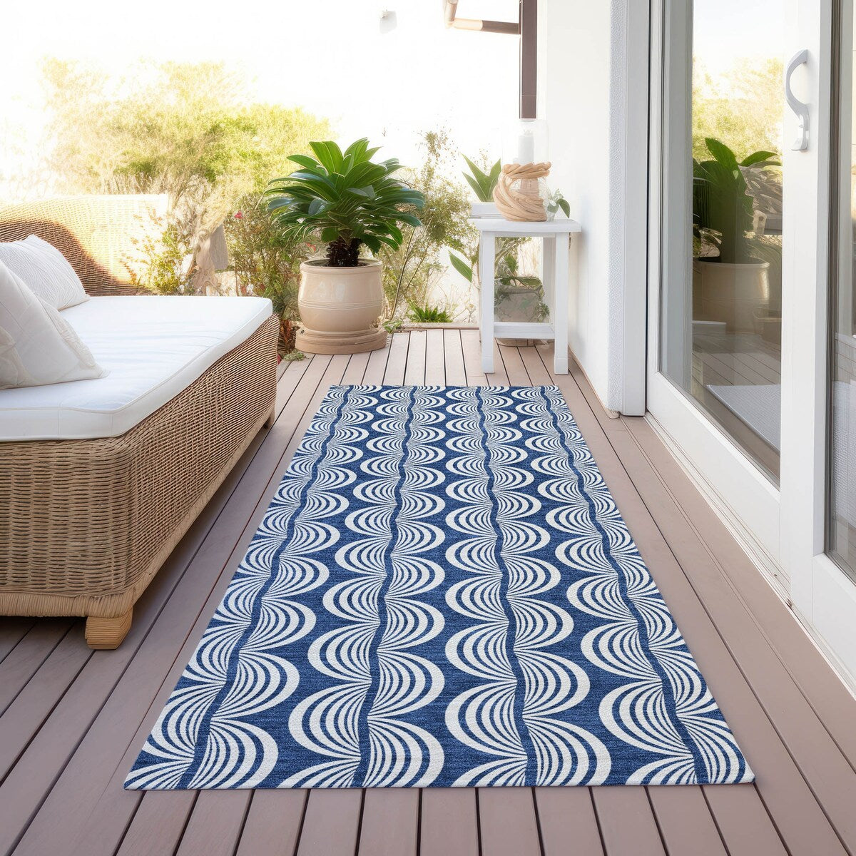 Machine Washable Indoor/ Outdoor Contemporary Chantille Rug