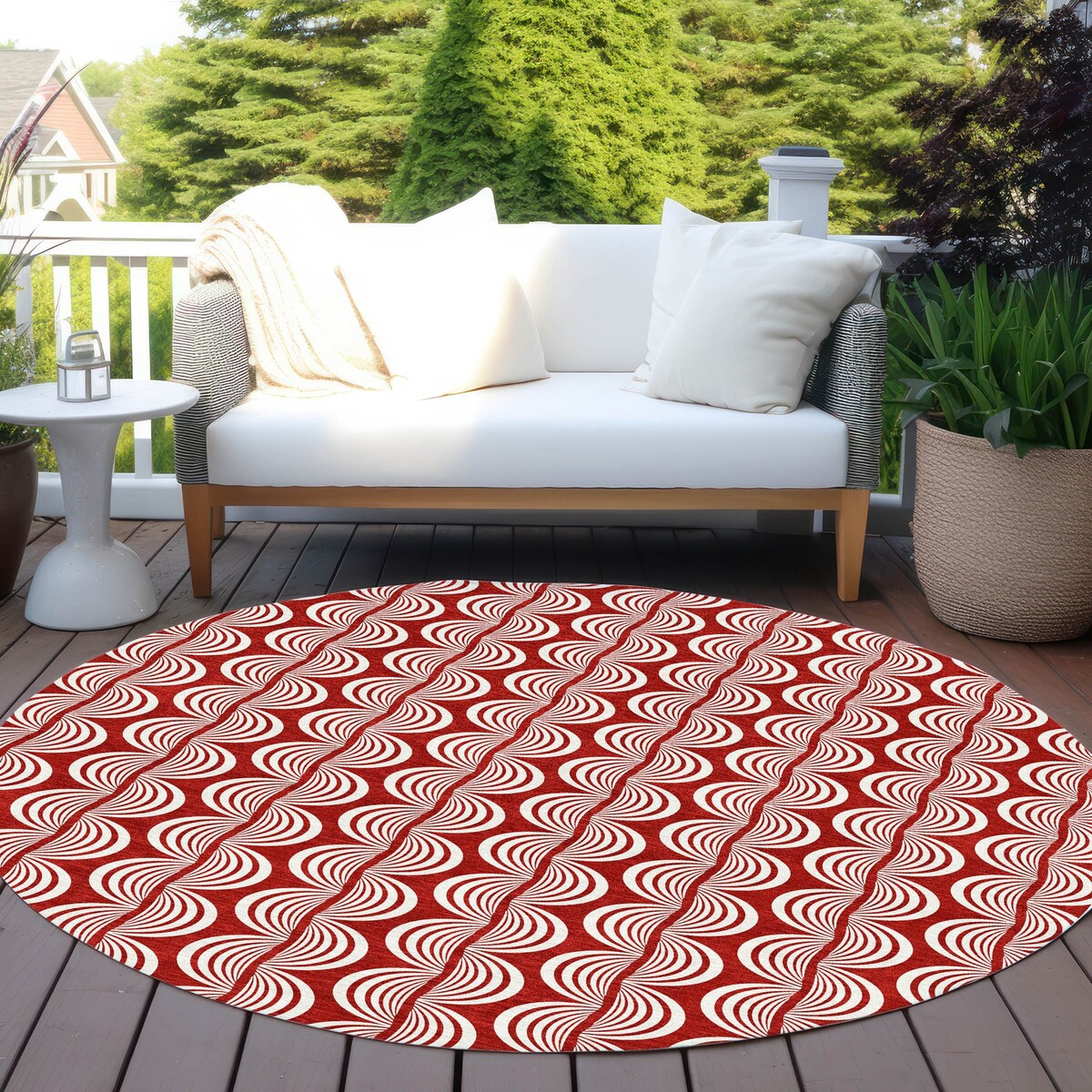 Machine Washable Indoor/ Outdoor Contemporary Chantille Rug