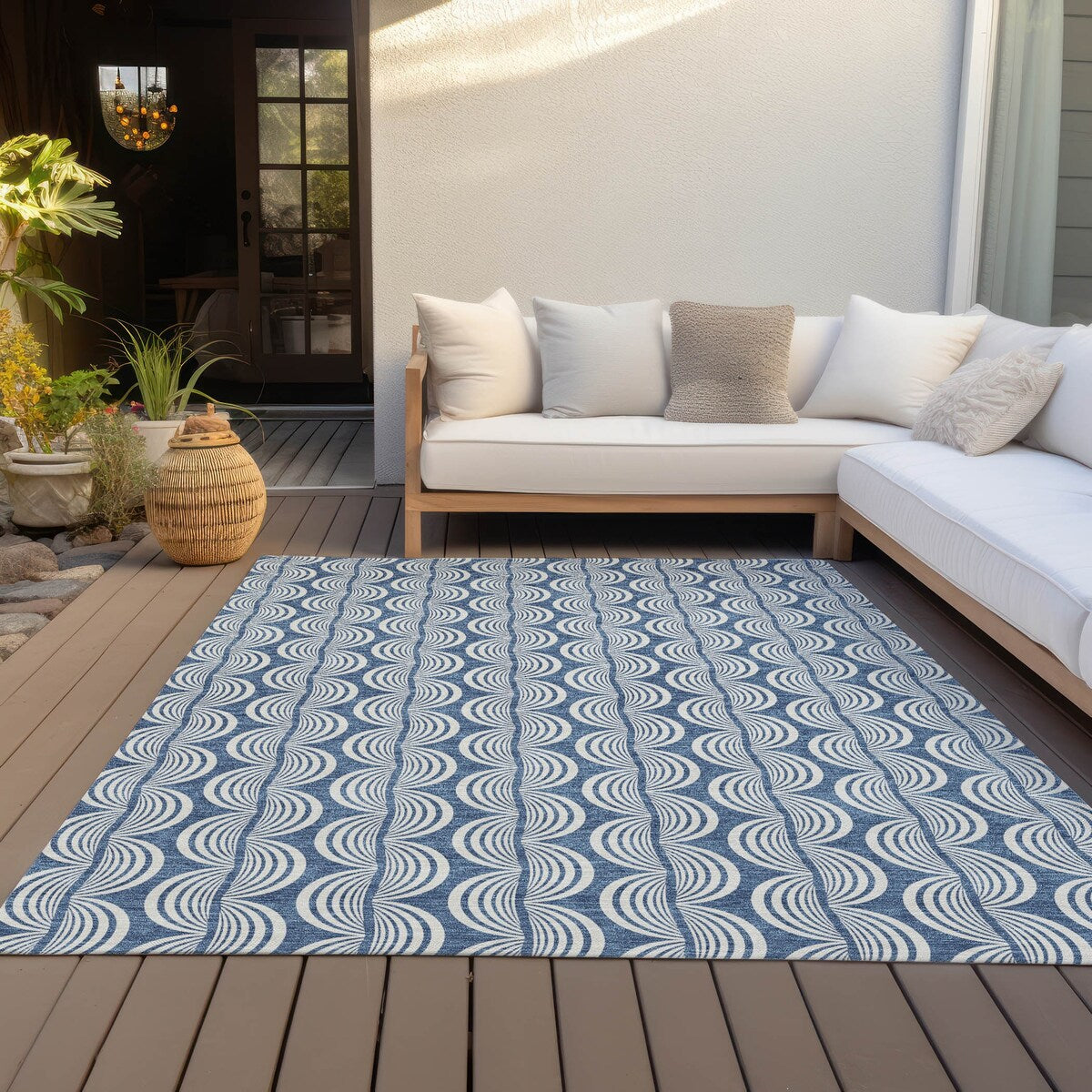 Machine Washable Indoor/ Outdoor Contemporary Chantille Rug