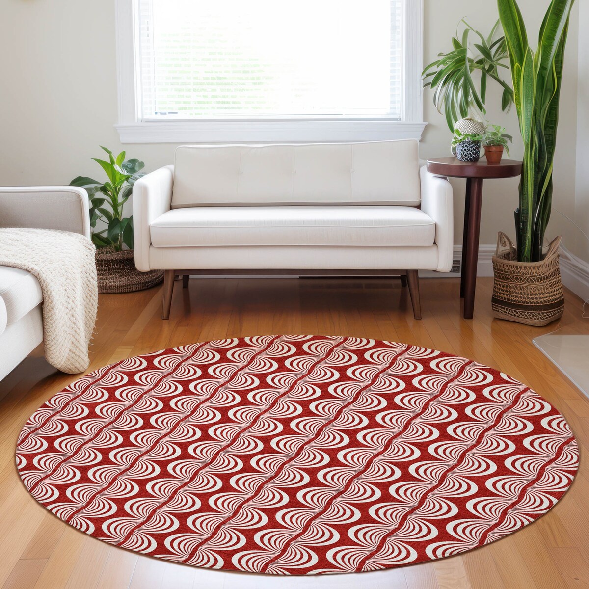 Machine Washable Indoor/ Outdoor Contemporary Chantille Rug
