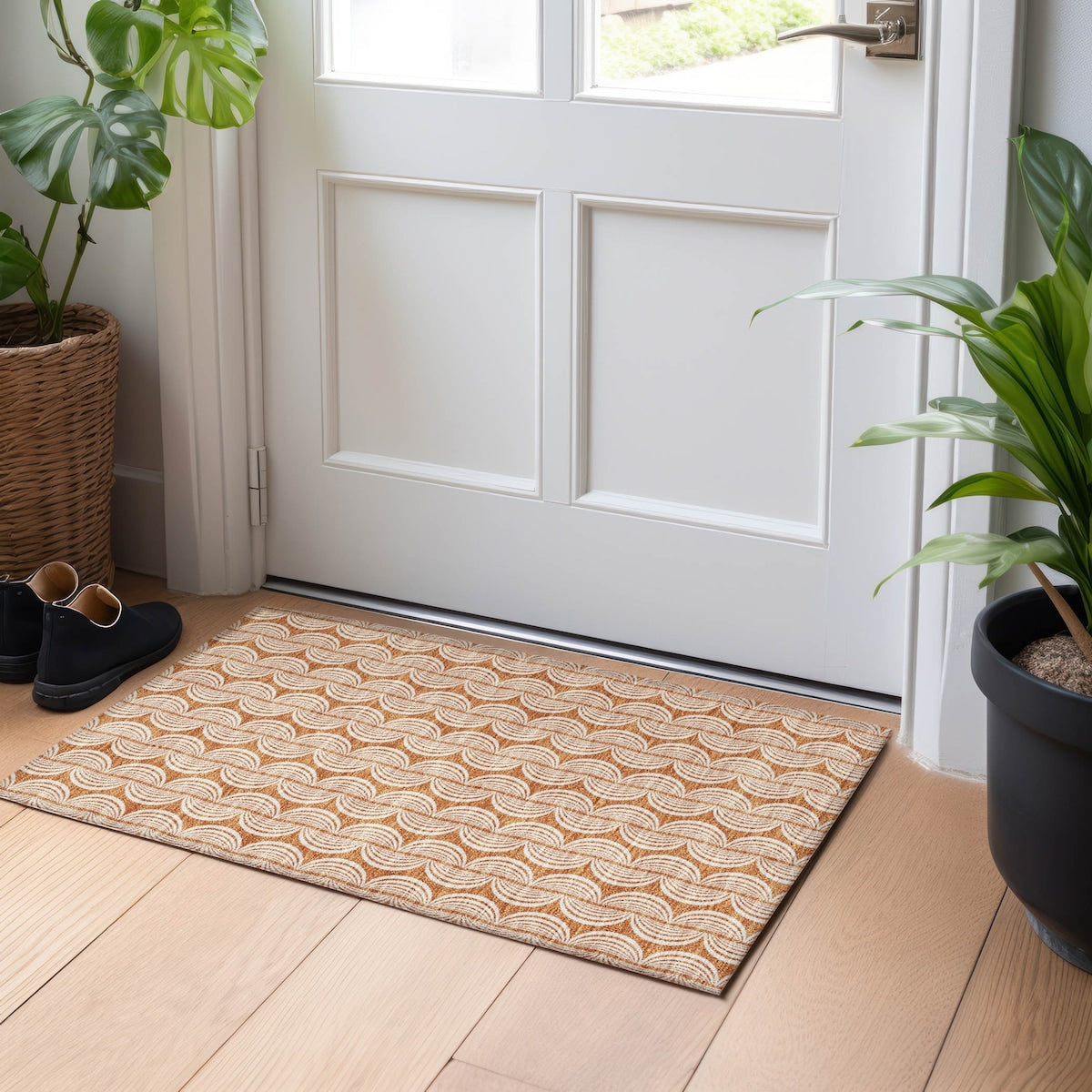 Machine Washable Indoor/ Outdoor Contemporary Chantille Rug
