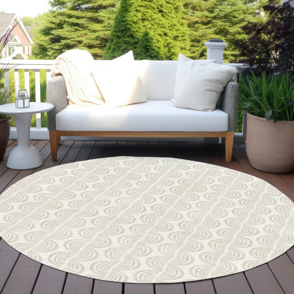 Machine Washable Indoor/ Outdoor Contemporary Chantille Rug
