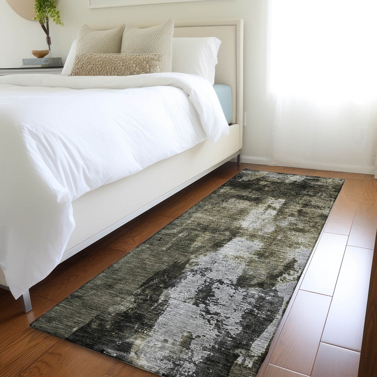 Machine Washable Indoor/ Outdoor Contemporary Chantille Rug