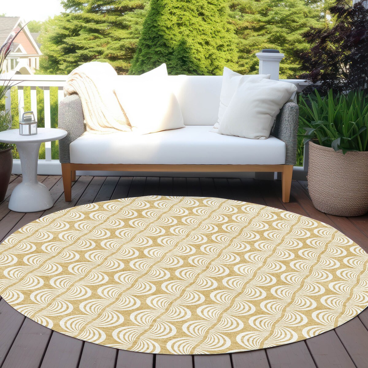 Machine Washable Indoor/ Outdoor Contemporary Chantille Rug