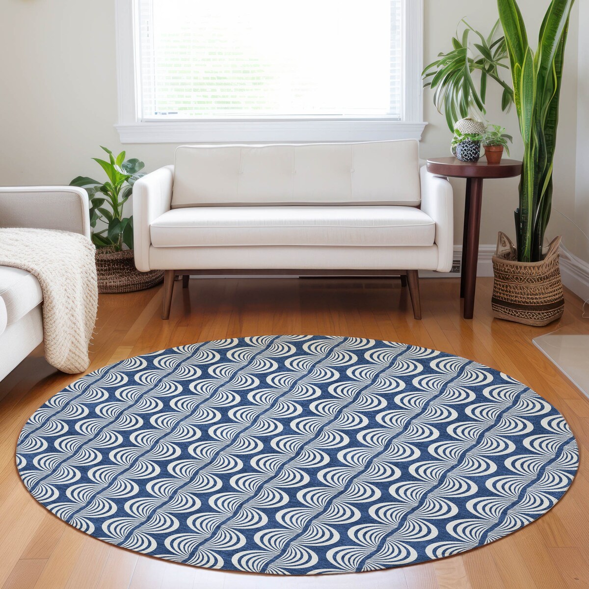 Machine Washable Indoor/ Outdoor Contemporary Chantille Rug