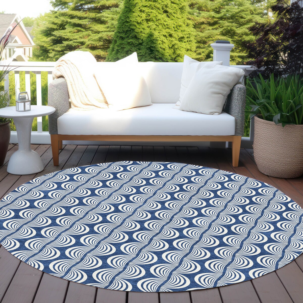 Machine Washable Indoor/ Outdoor Contemporary Chantille Rug