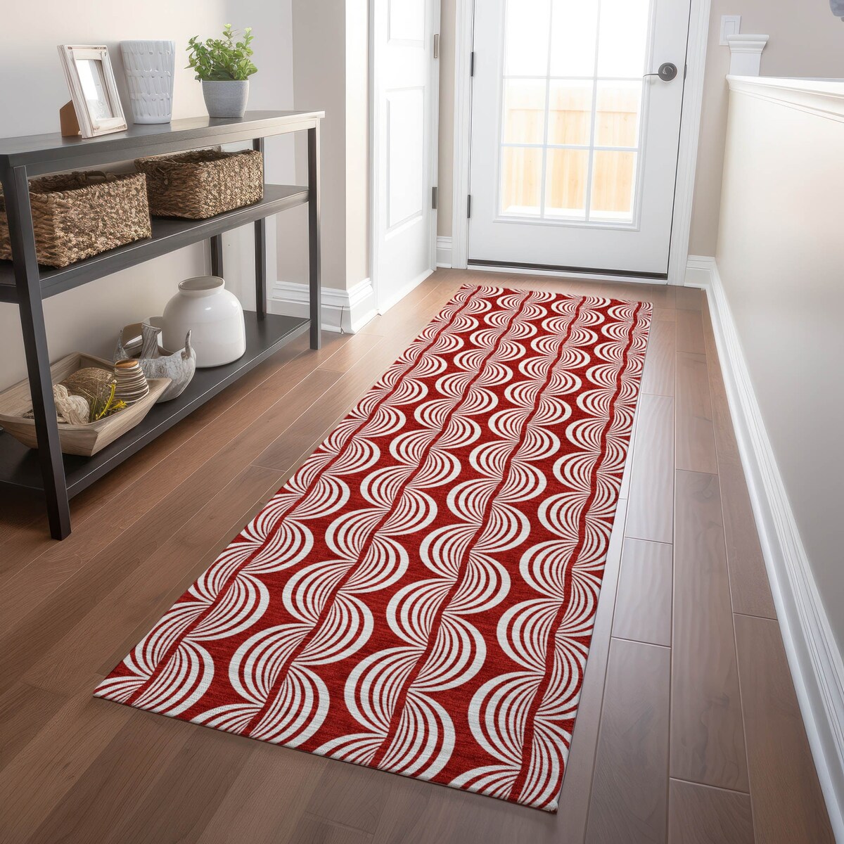 Machine Washable Indoor/ Outdoor Contemporary Chantille Rug
