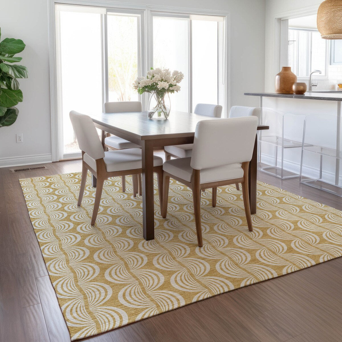 Machine Washable Indoor/ Outdoor Contemporary Chantille Rug