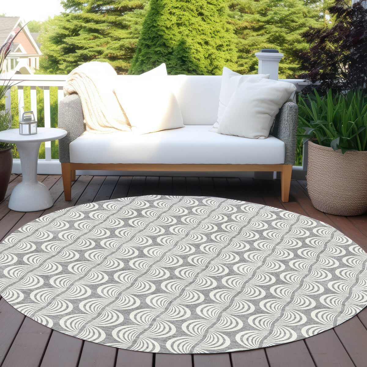 Machine Washable Indoor/ Outdoor Contemporary Chantille Rug