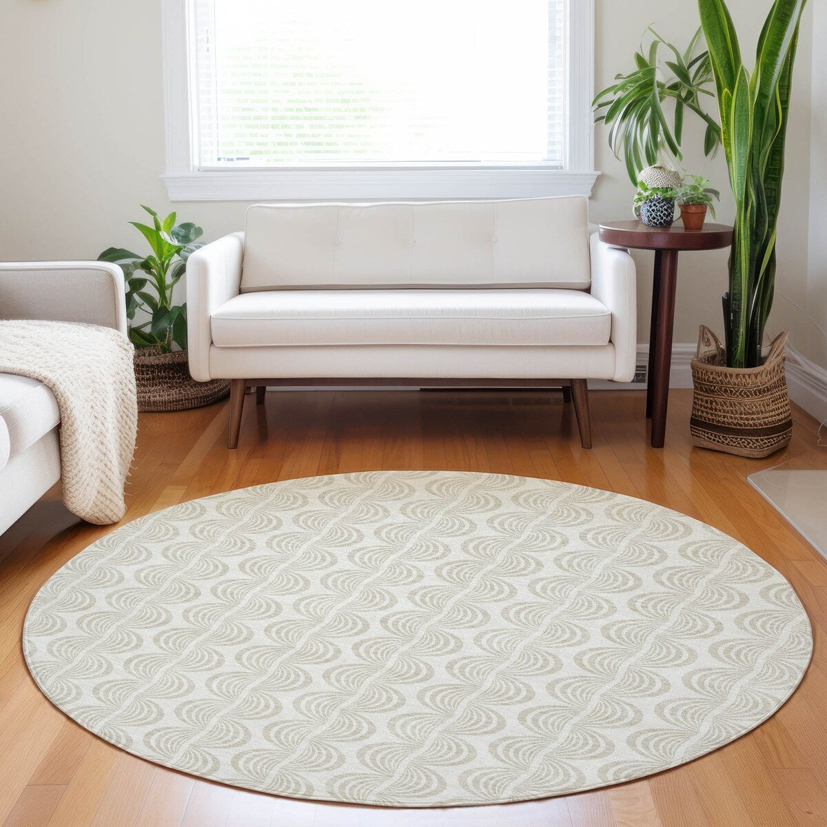 Machine Washable Indoor/ Outdoor Contemporary Chantille Rug