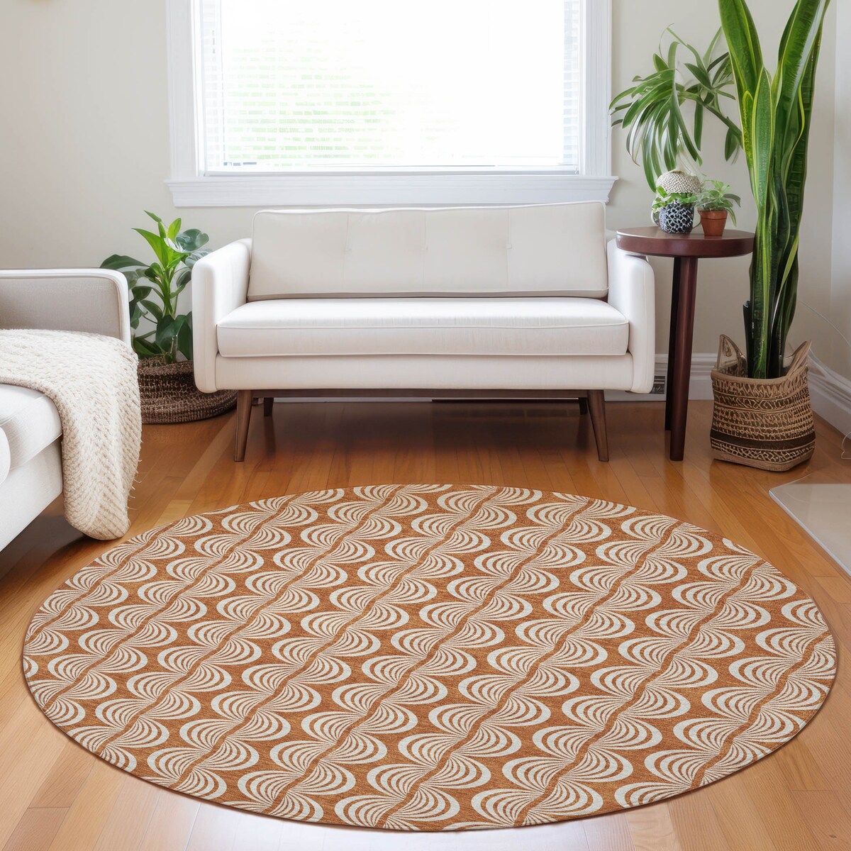 Machine Washable Indoor/ Outdoor Contemporary Chantille Rug