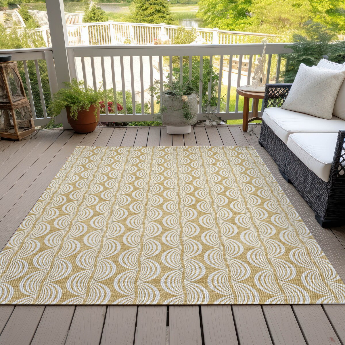 Machine Washable Indoor/ Outdoor Contemporary Chantille Rug