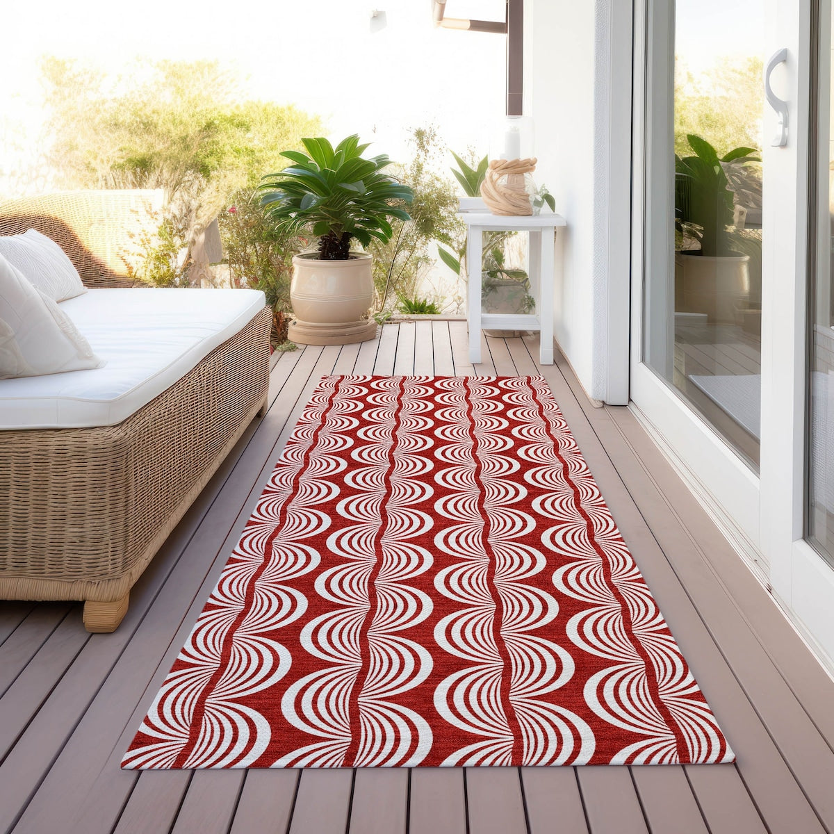 Machine Washable Indoor/ Outdoor Contemporary Chantille Rug
