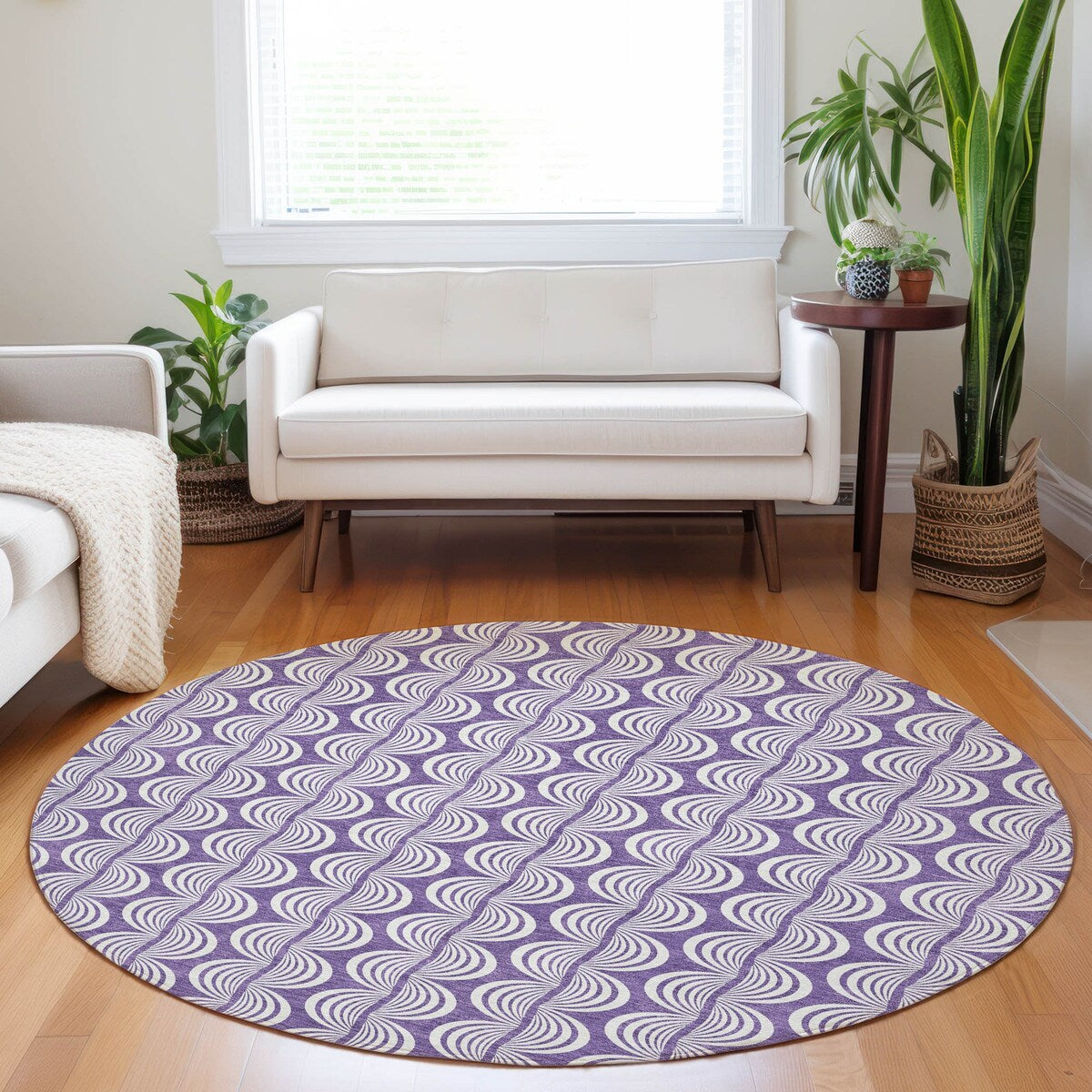 Machine Washable Indoor/ Outdoor Contemporary Chantille Rug
