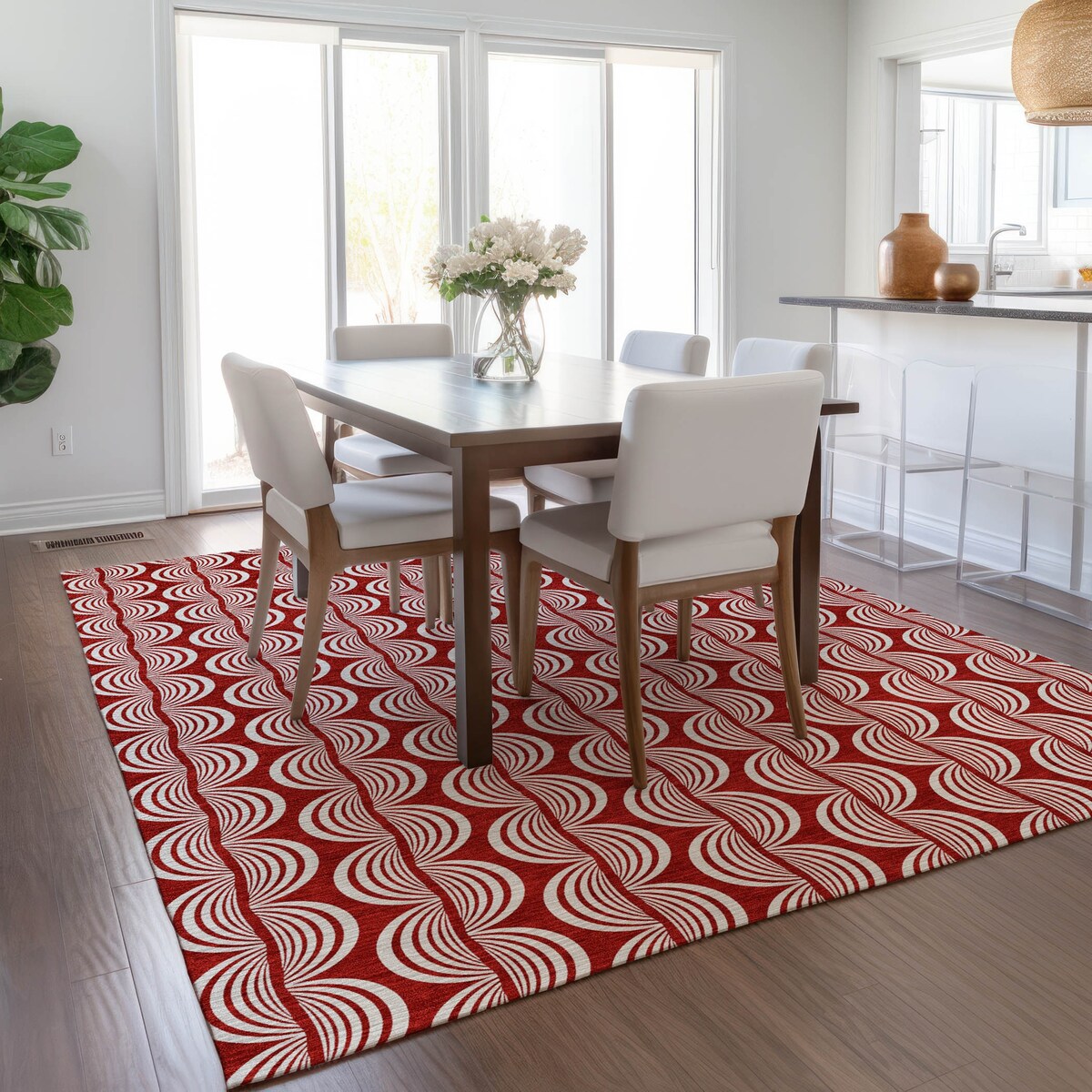Machine Washable Indoor/ Outdoor Contemporary Chantille Rug