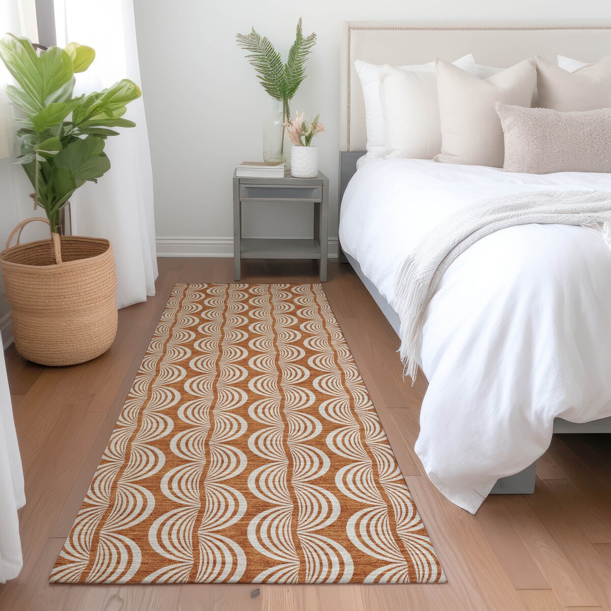 Machine Washable Indoor/ Outdoor Contemporary Chantille Rug