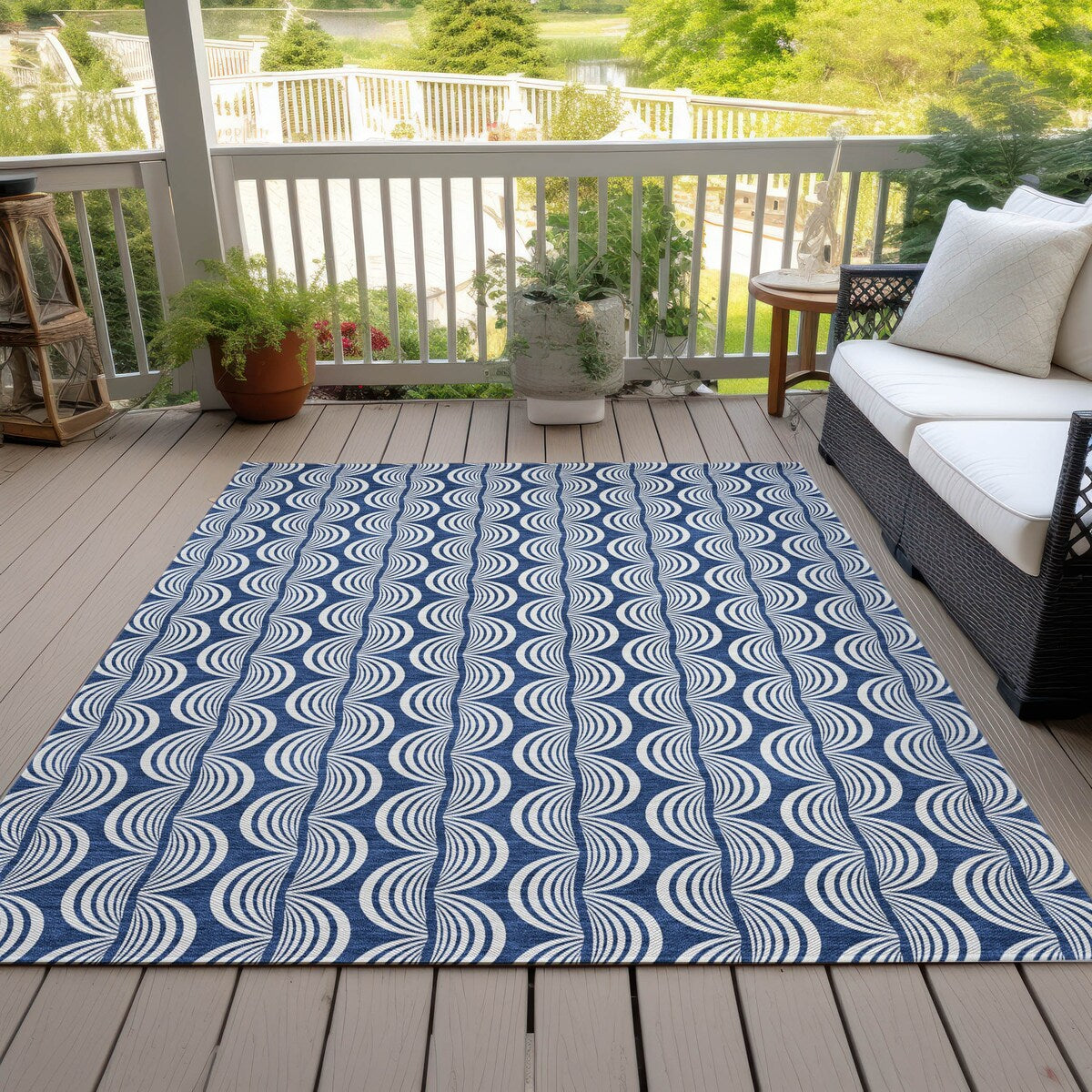 Machine Washable Indoor/ Outdoor Contemporary Chantille Rug