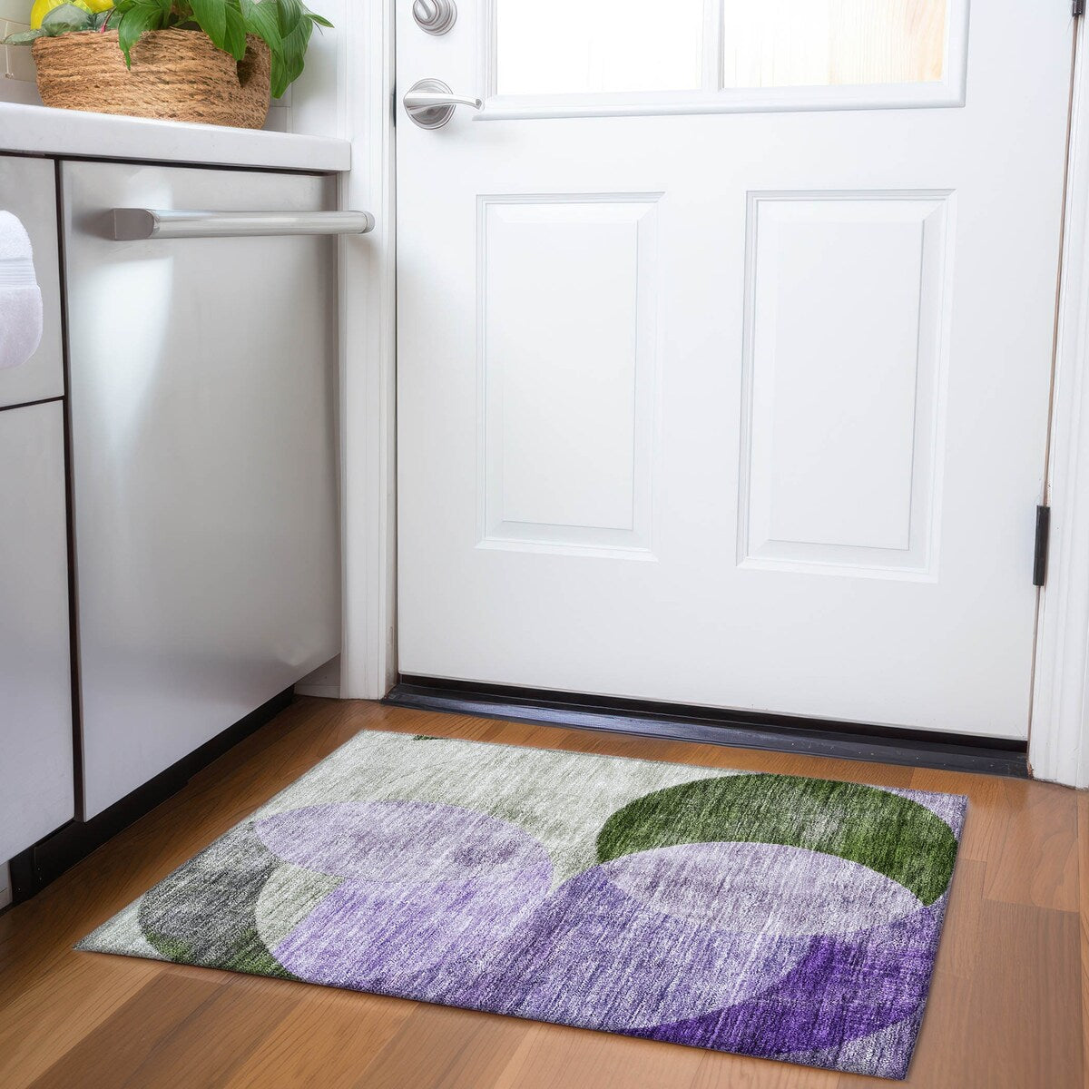 Machine Washable Indoor/ Outdoor Contemporary Deco Chantille Rug