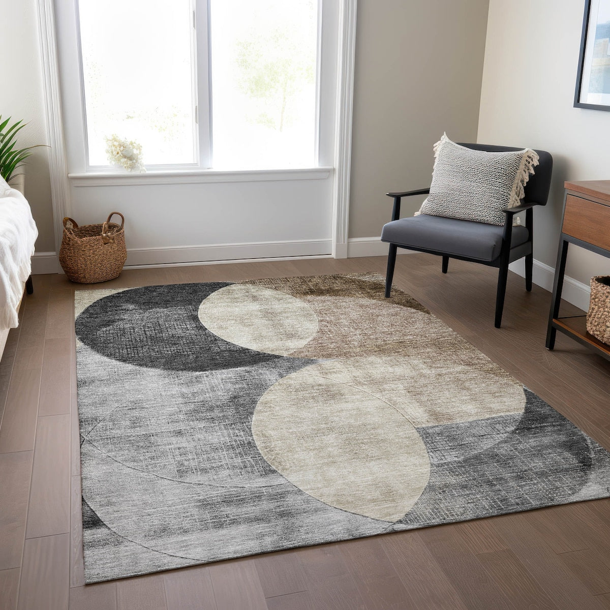 Machine Washable Indoor/ Outdoor Contemporary Deco Chantille Rug