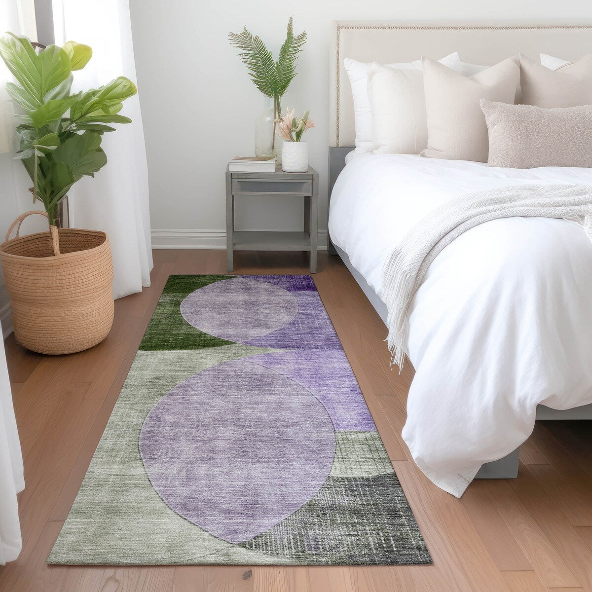 Machine Washable Indoor/ Outdoor Contemporary Deco Chantille Rug