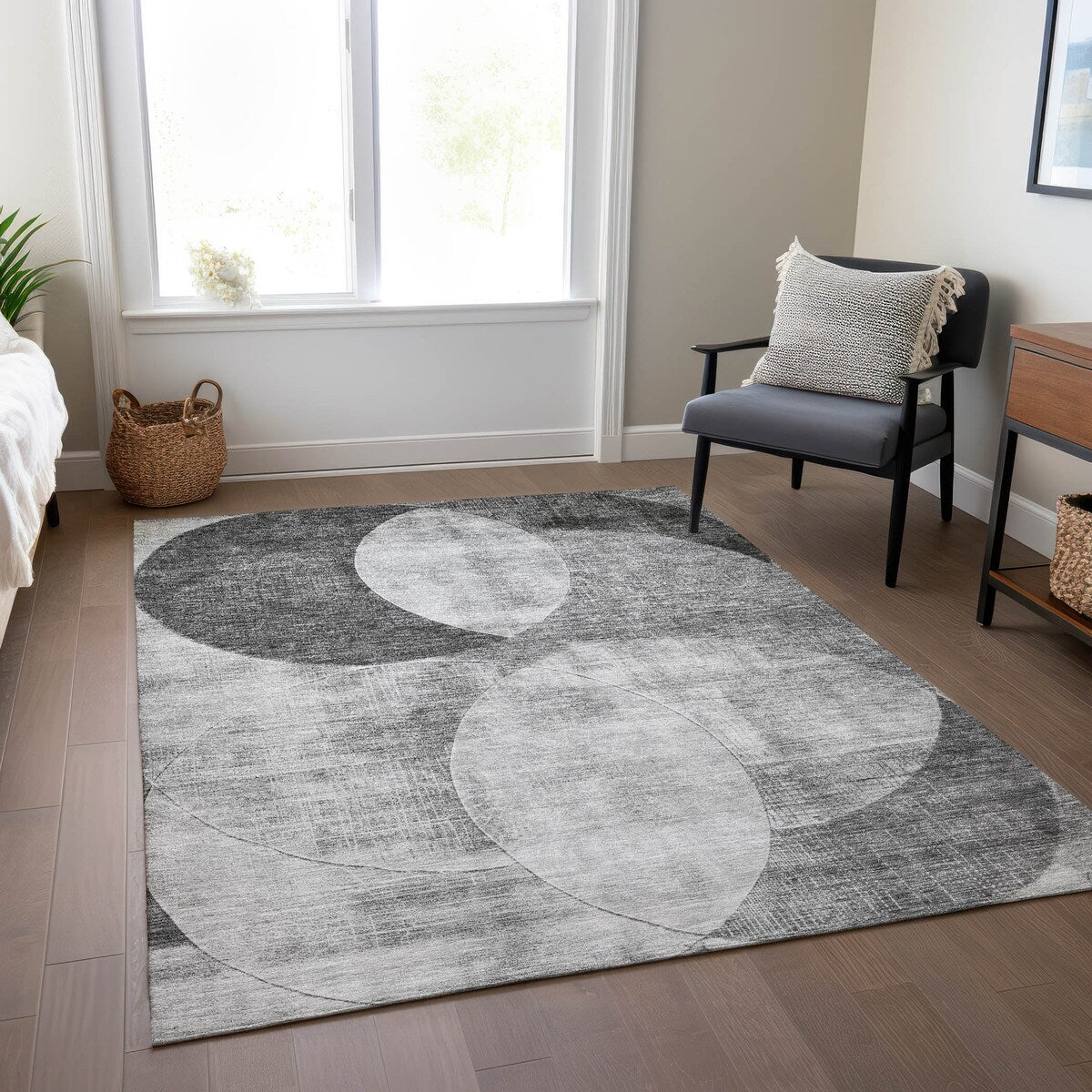 Machine Washable Indoor/ Outdoor Contemporary Deco Chantille Rug
