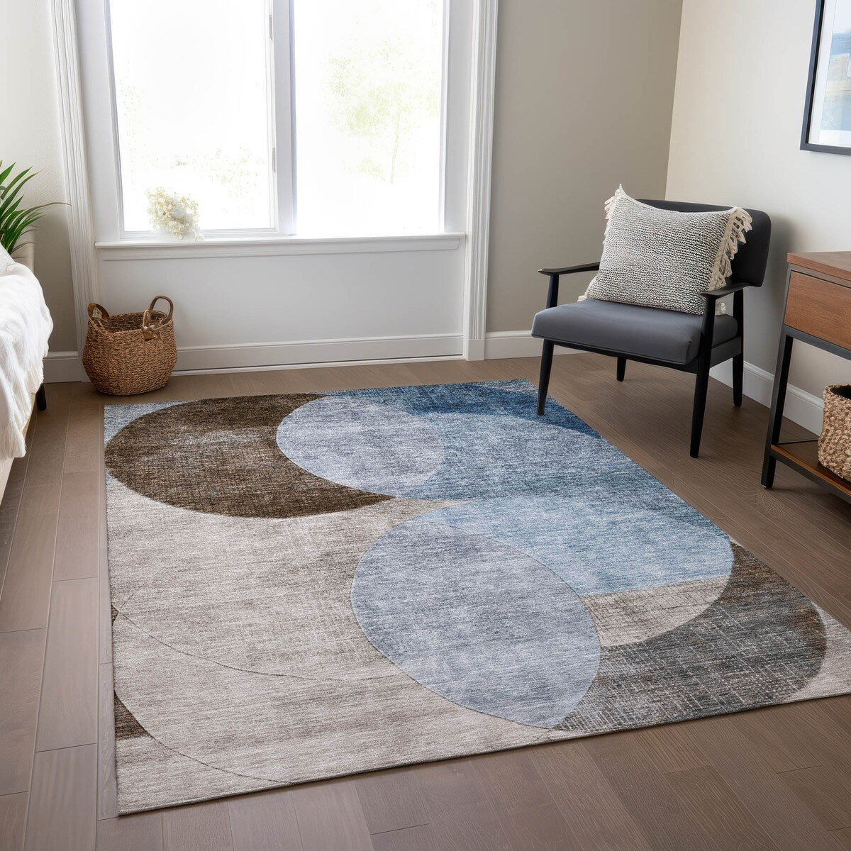 Machine Washable Indoor/ Outdoor Contemporary Deco Chantille Rug