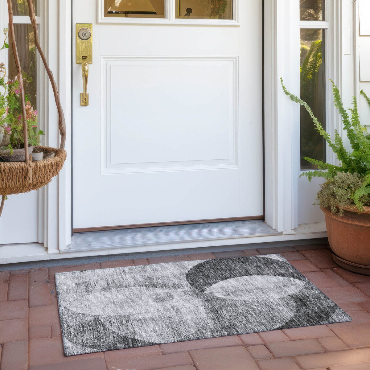 Machine Washable Indoor/ Outdoor Contemporary Deco Chantille Rug