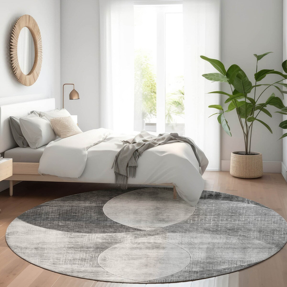 Machine Washable Indoor/ Outdoor Contemporary Deco Chantille Rug