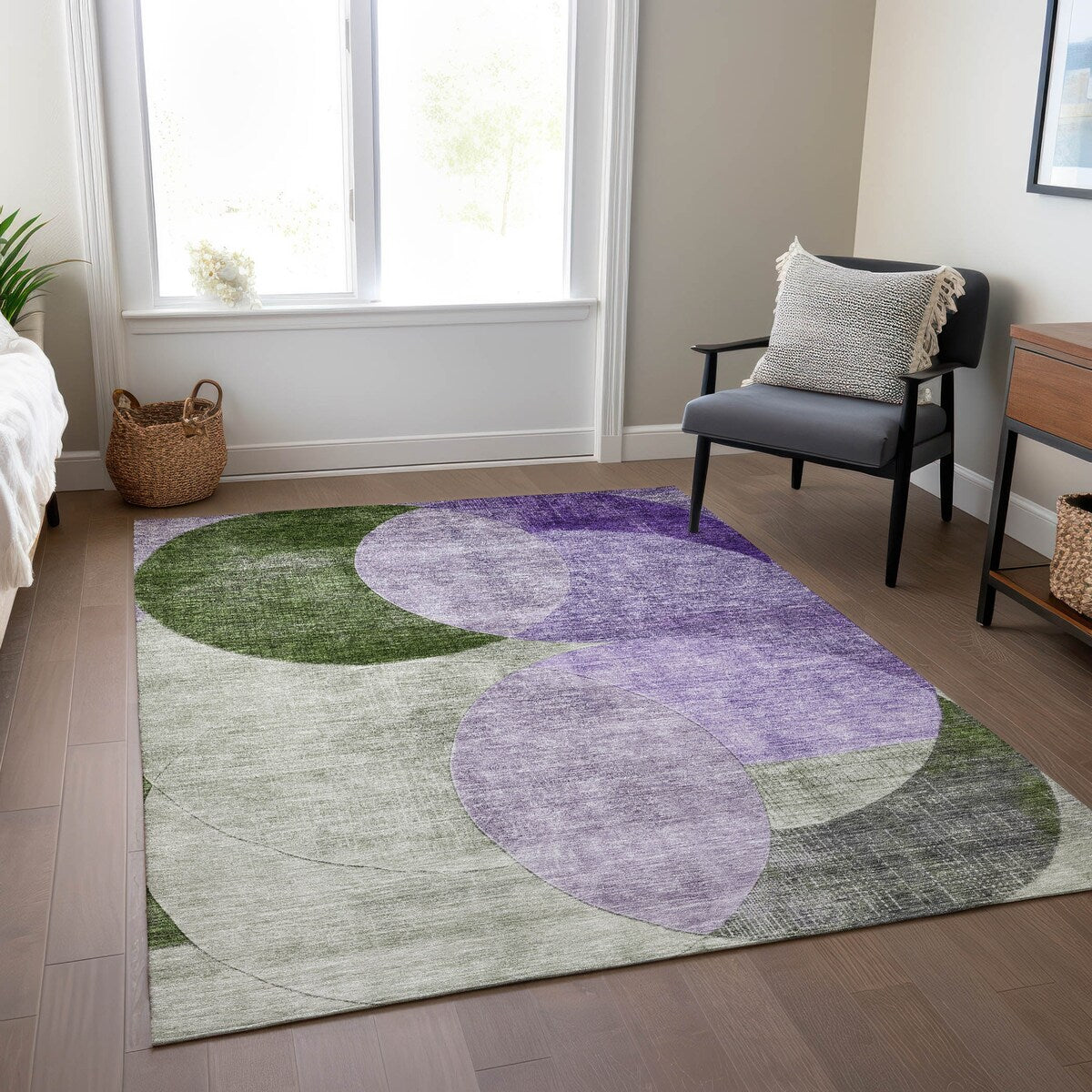 Machine Washable Indoor/ Outdoor Contemporary Deco Chantille Rug