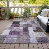 Machine Washable Indoor/ Outdoor Contemporary Geo Chantille Rug