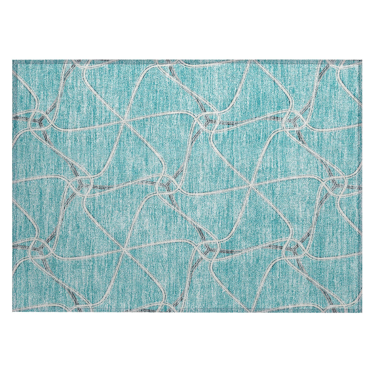 Machine Washable Indoor/ Outdoor Contemporary Links Chantille Rug