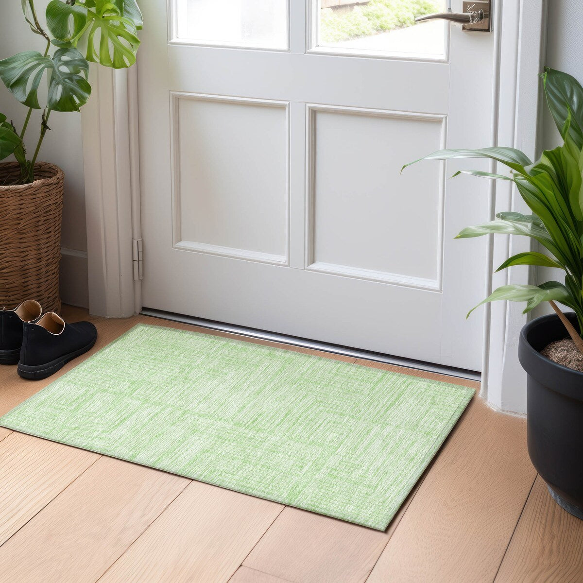 Machine Washable Indoor/ Outdoor Contemporary Stack Chantille Rug
