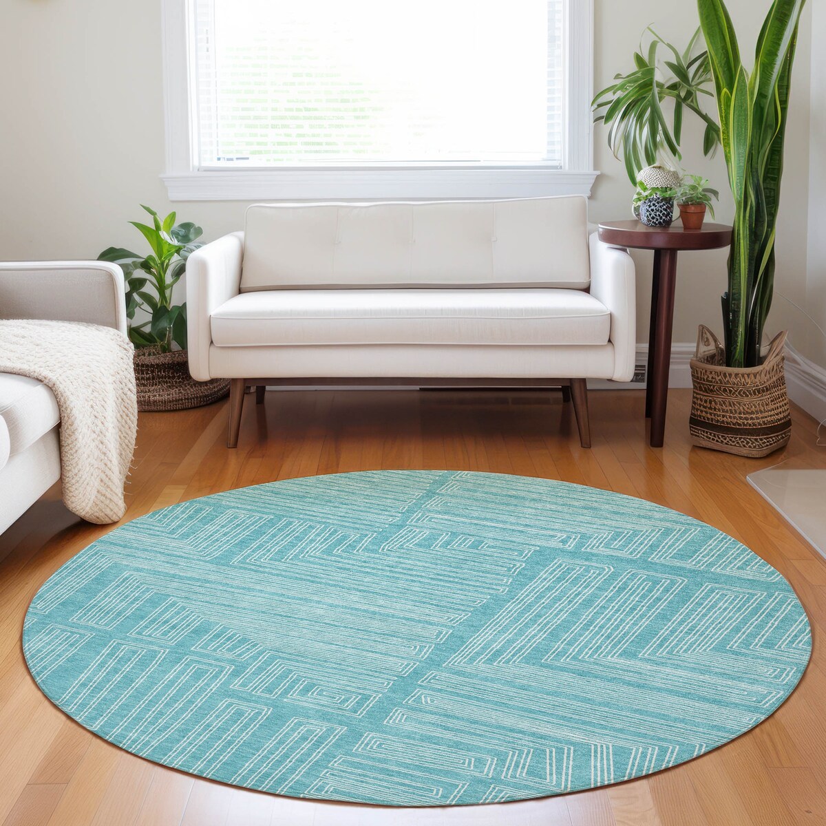 Machine Washable Indoor/ Outdoor Contemporary Stack Chantille Rug