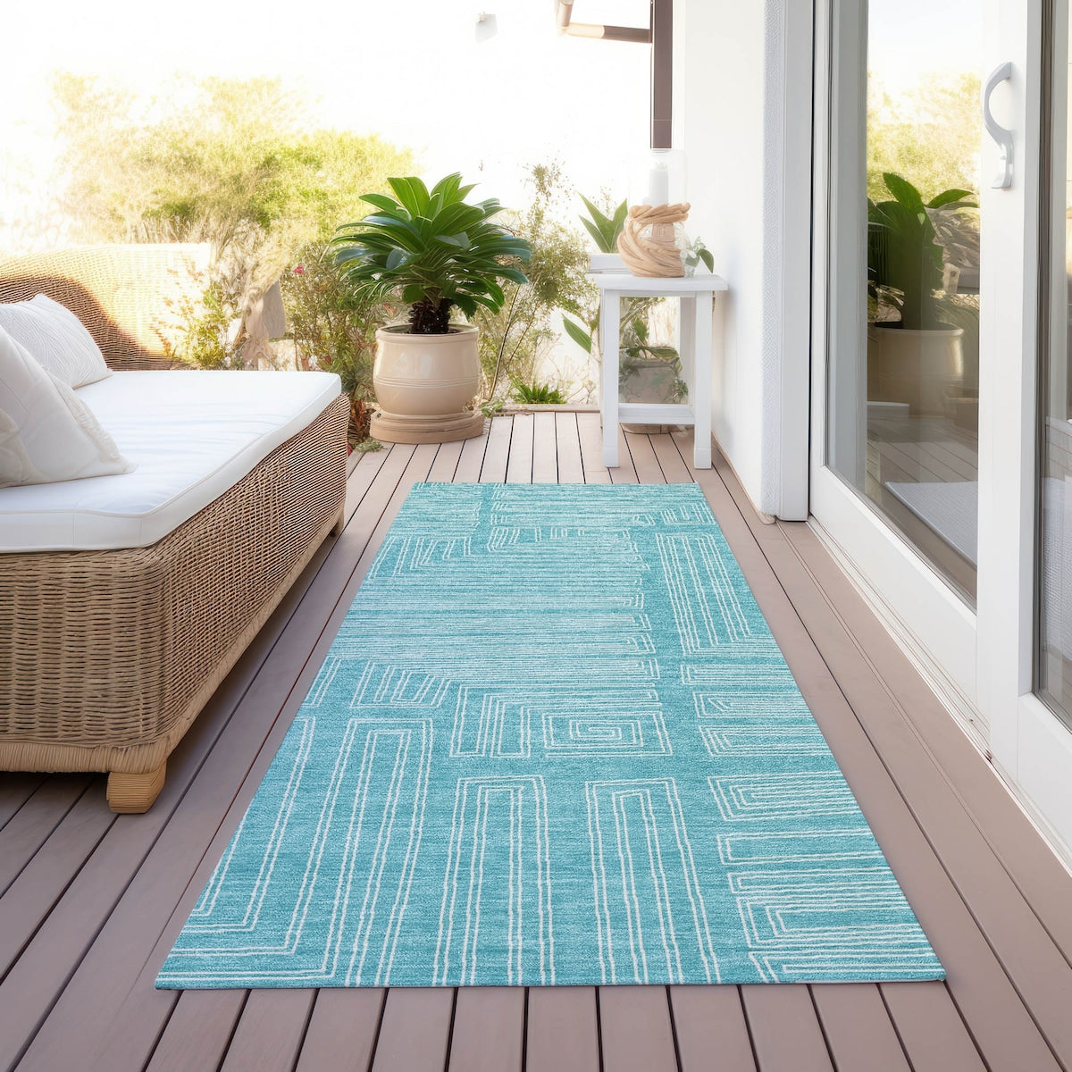 Machine Washable Indoor/ Outdoor Contemporary Stack Chantille Rug