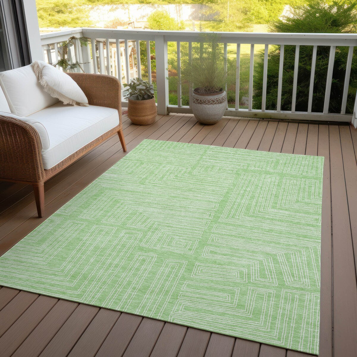 Machine Washable Indoor/ Outdoor Contemporary Stack Chantille Rug