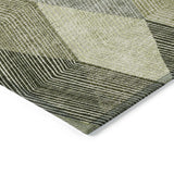 Machine Washable Indoor/ Outdoor Diamond Stripes Chantille Rug