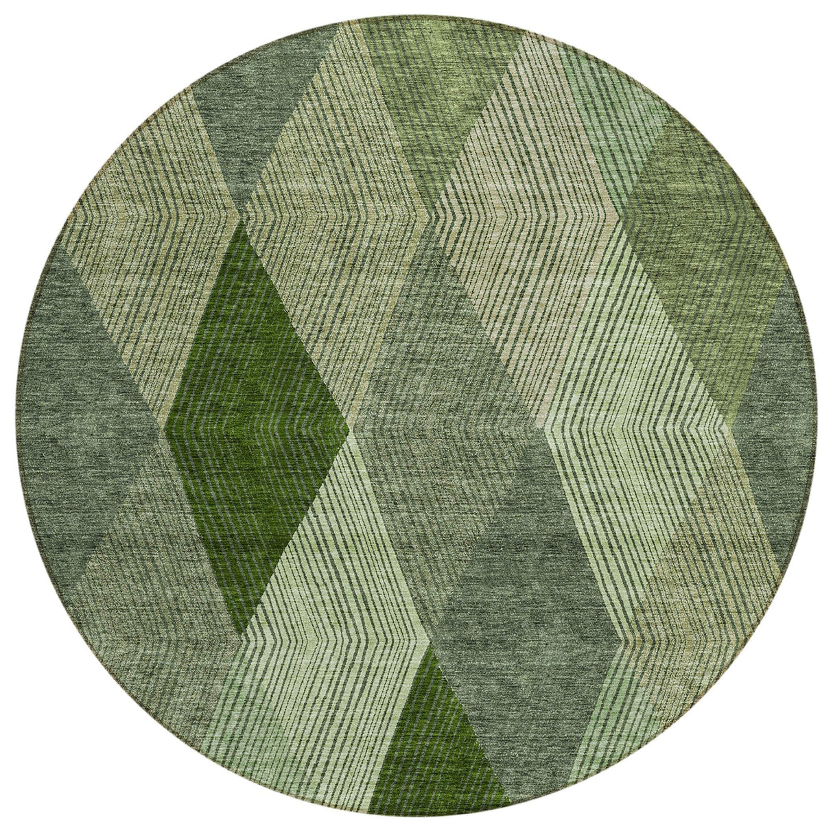 Machine Washable Indoor/ Outdoor Diamond Stripes Chantille Rug