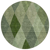 Machine Washable Indoor/ Outdoor Diamond Stripes Chantille Rug