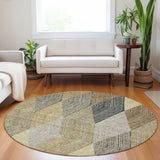 Machine Washable Indoor/ Outdoor Diamond Stripes Chantille Rug