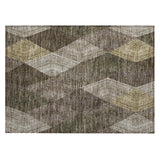 Machine Washable Indoor/ Outdoor Diamond Stripes Chantille Rug