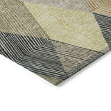 Machine Washable Indoor/ Outdoor Diamond Stripes Chantille Rug