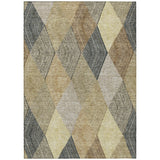 Machine Washable Indoor/ Outdoor Diamond Stripes Chantille Rug
