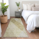 Machine Washable Indoor/ Outdoor Diamond Stripes Chantille Rug
